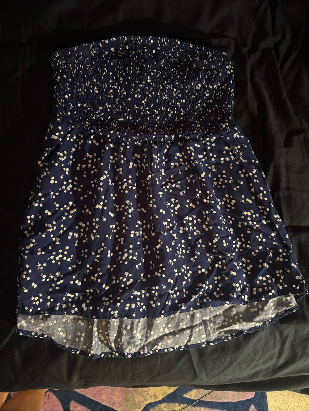 torrid Navy Floral Strapless Tank
